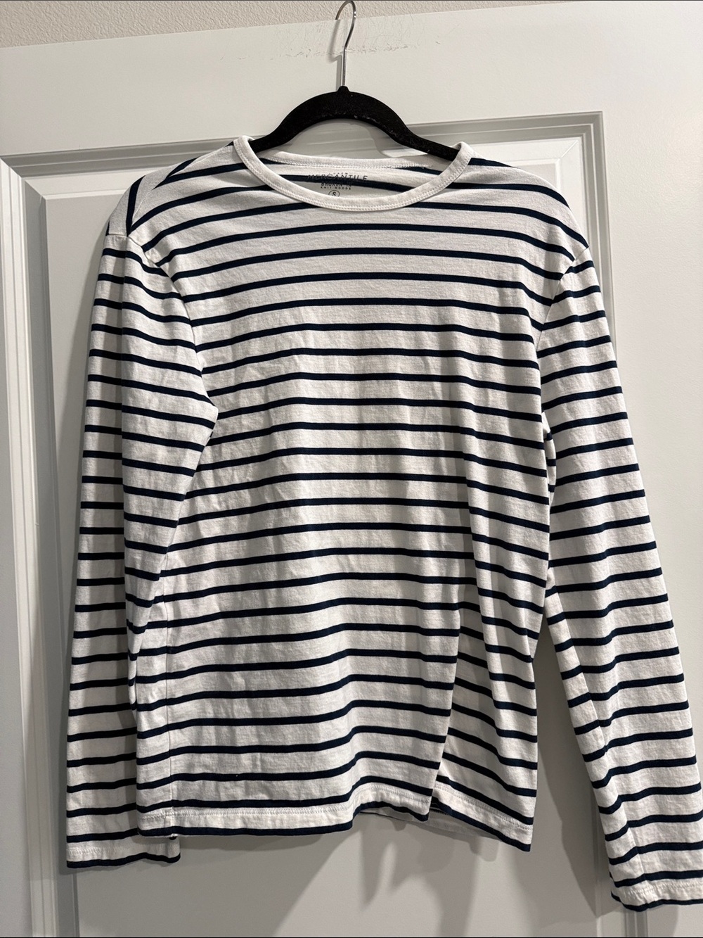 J crew mercantile striped crew shirt sz s